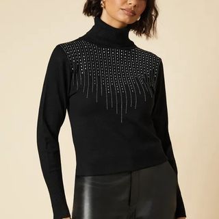 Hot Fix Detail Roll Neck Jumper