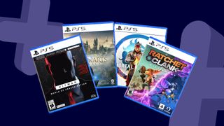 PS5 games on a dark blue background