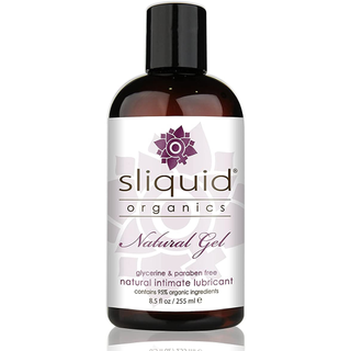 A bottle of Sliquid lube for sensitive skin