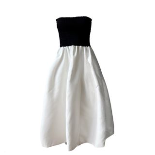 Shirred Black & White Balloon Multi-Wear Skirt or Dress by London Atelier