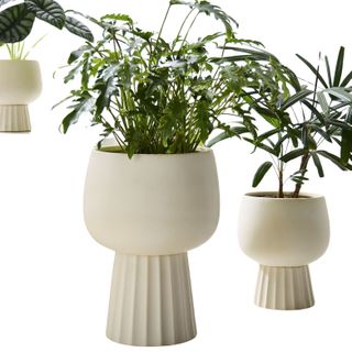 Three ceramic planters