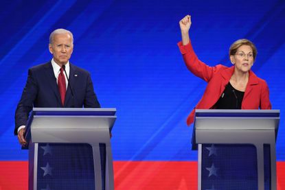 Biden and Warren at the debate