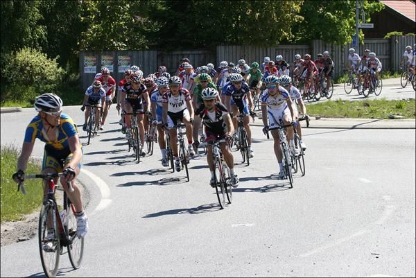 A Swedish rider tries to escape the bunch