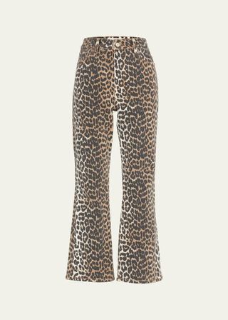 Betzy Leopard Cropped Bootcut Jeans