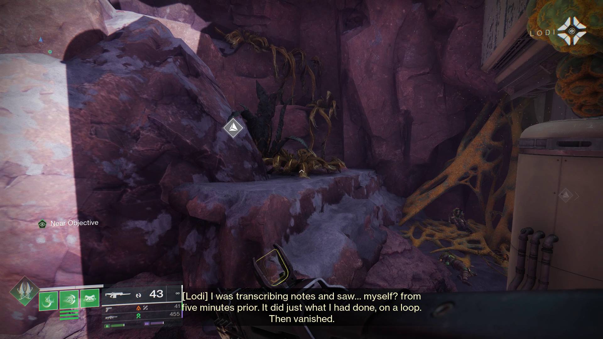 Destiny 2 Edge of Fate Vessel of the Nine quest fallen dreg fungal corpses in alcove