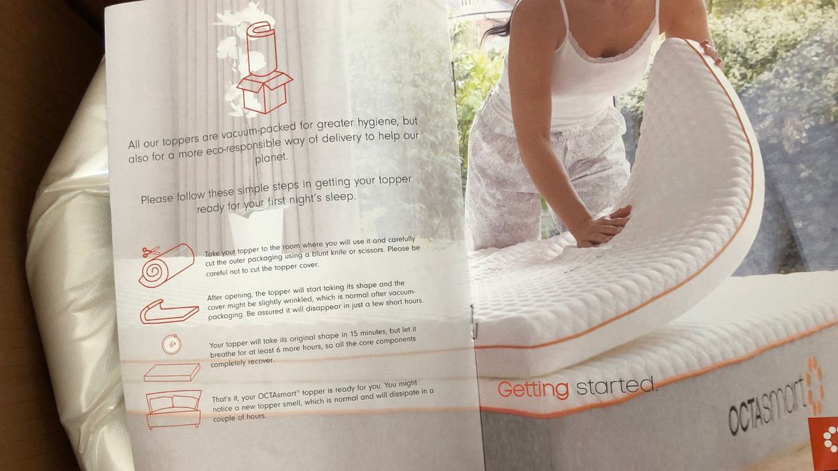 The Octasmart Deluxe Topper's instruction page