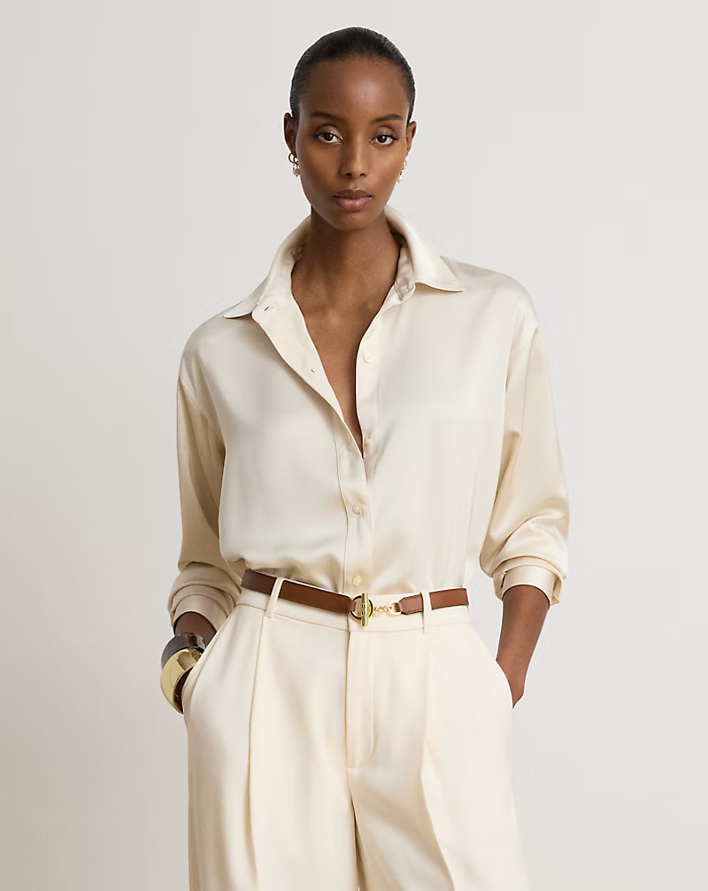 Ralph Lauren, Satin Charmeuse Relaxed-Fit Shirt