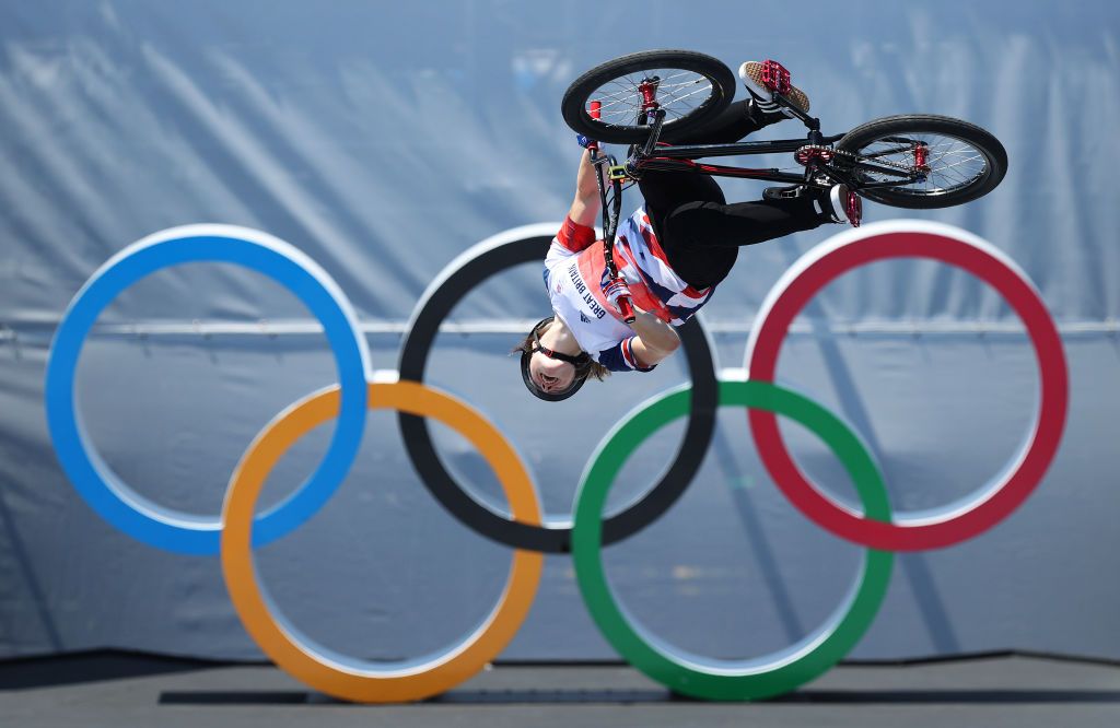 TOKYO JAPAN AUGUST 01 Charlotte Worthington of Team Great Britain competes in the during the Womens Park Final run 2 of the BMX Freestyle on day nine of the Tokyo 2020 Olympic Games at Ariake Urban Sports Park on August 01 2021 in Tokyo Japan Photo by Jamie SquireGetty Images