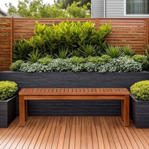 Amazonia Aster Backless Patio Eucalyptus Wood | Ideal for Outdoors and Indoors, 53", Brown Bench