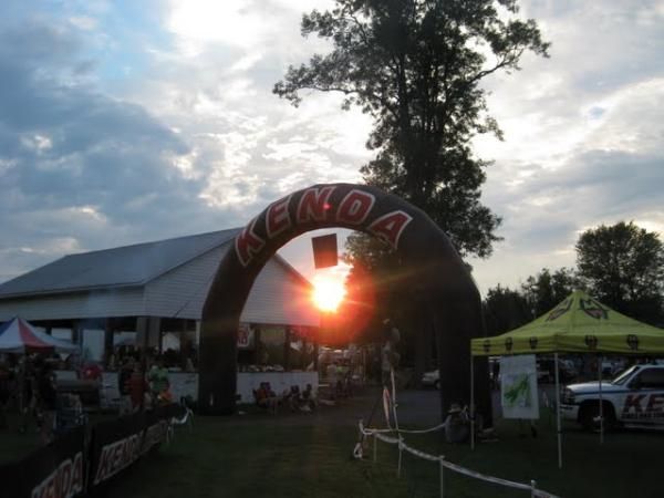 The sun sets at the Wilderness 101 finish.