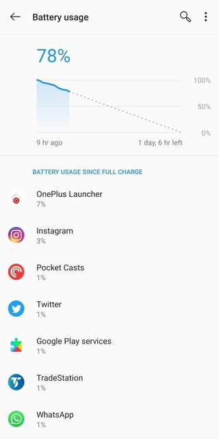 OnePlus 8 Pro battery settings