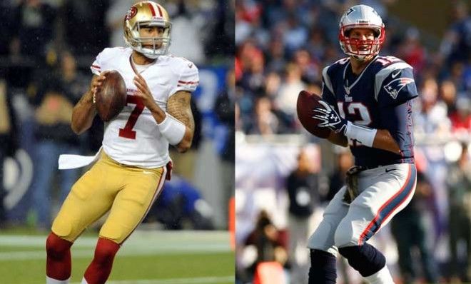 Kaepernick (left) and Brady: Career twins?