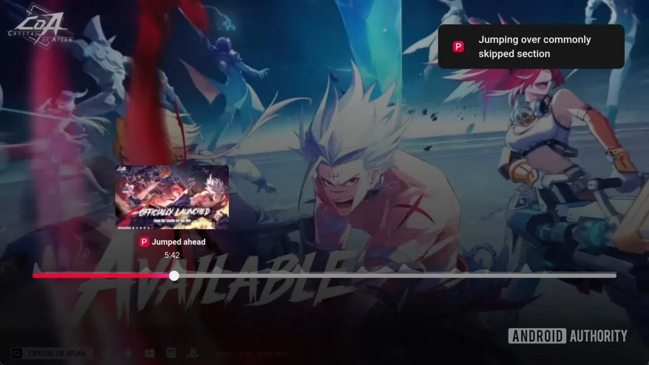YouTube Jump Ahead feature seen on its TV app