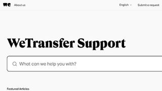 WeTransfer's support homepage