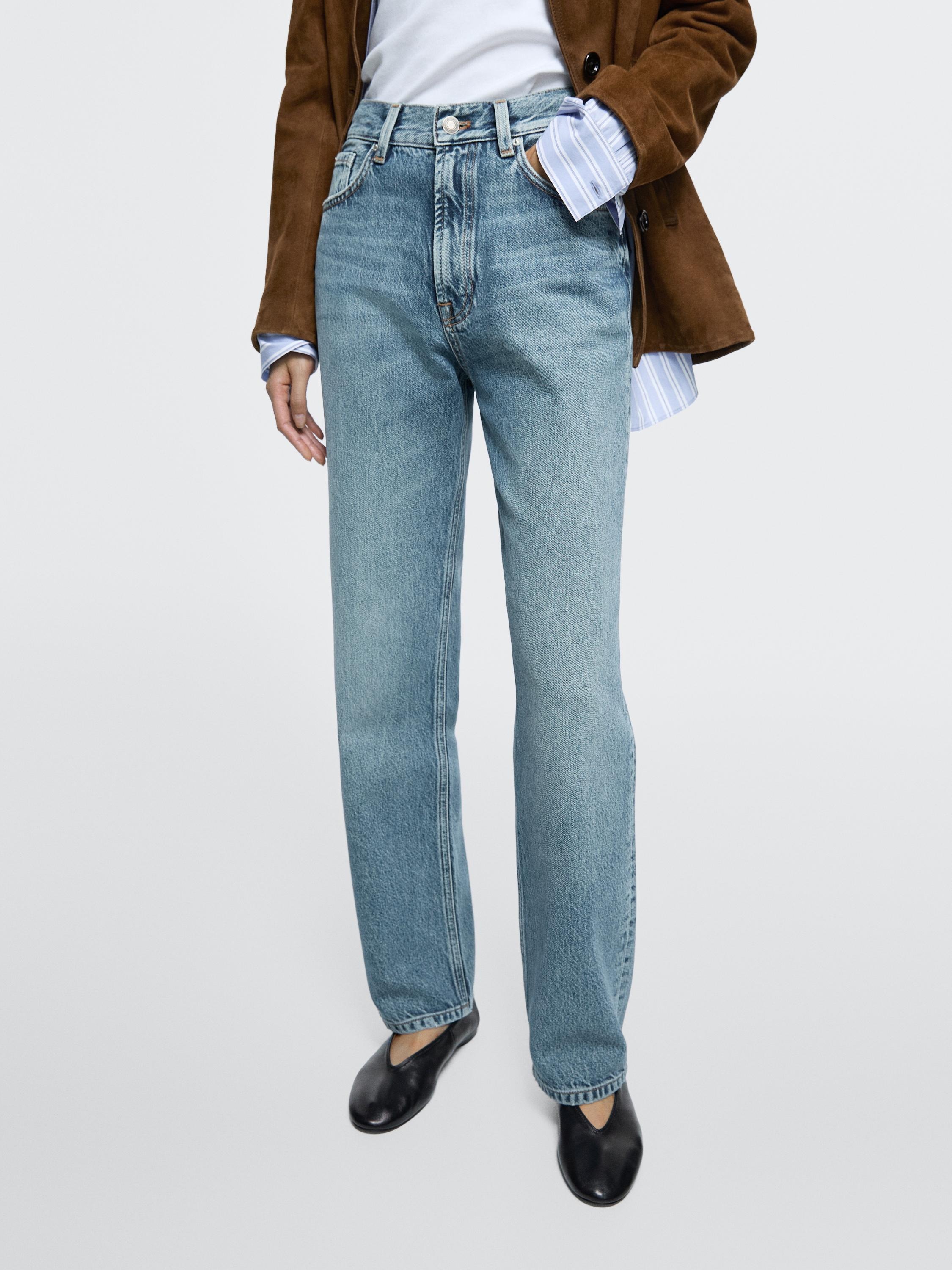 Massimo Dutti Straight-Leg High-Waist Jeans