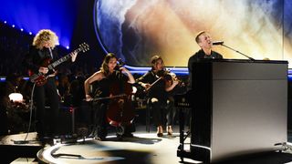 Chris Martin performing at The 67th Annual Grammy Awards, airing live from Crypto.com Arena in Los Angeles, California, Sunday, Feb. 2