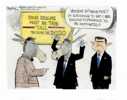Political Cartoon U.S. 2020 Democratic Race Mayor Pete Buttigieg Resume