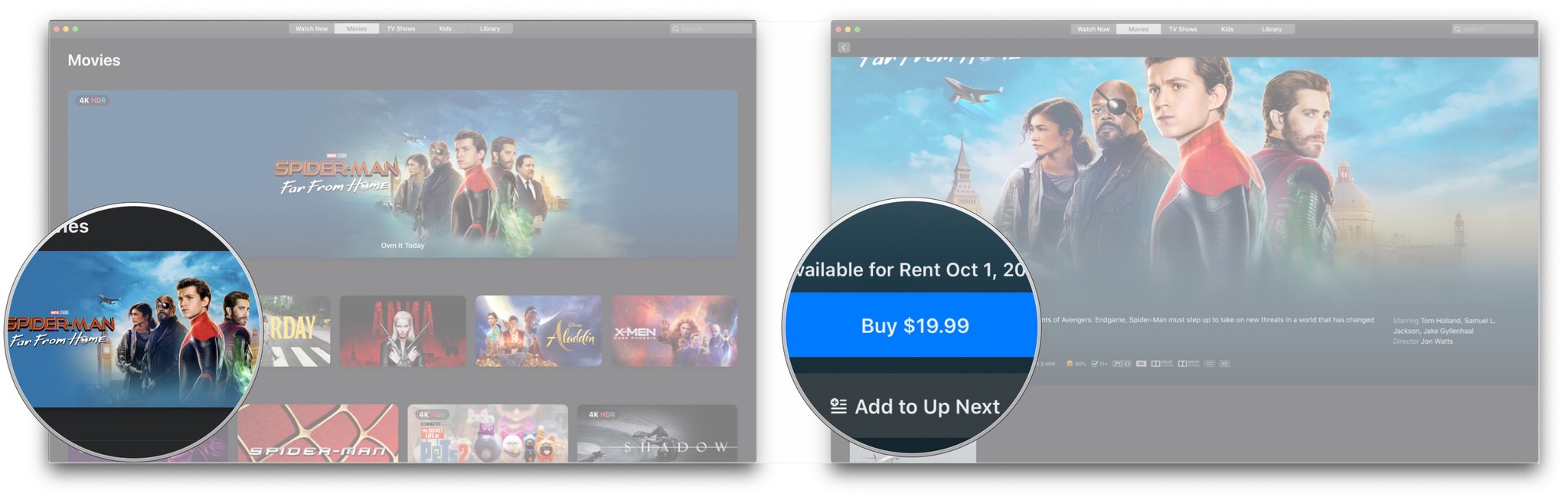 Click title, click Buy or Rent