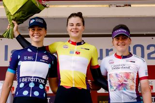 Lotte Kopecky (SD Worx) tops the Simac Ladies Tour GC standings after Thursday's stage 2 time trial