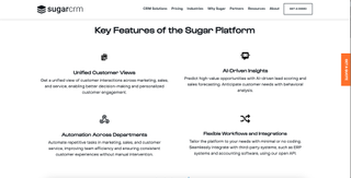 Screenshot of SugarCRM website