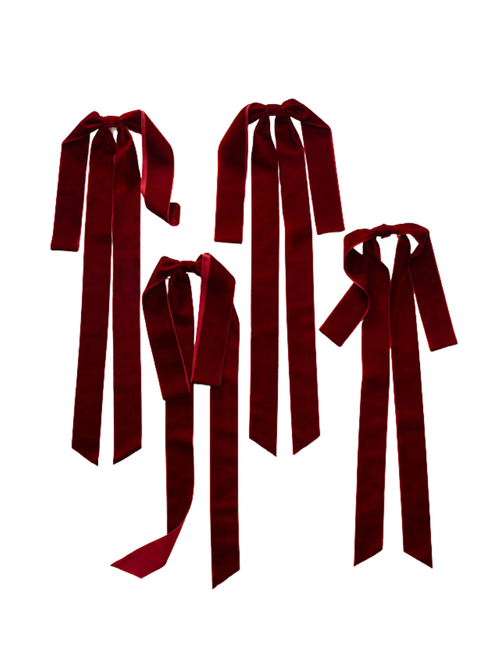Draped Velvet Tree Bows, Set of 4