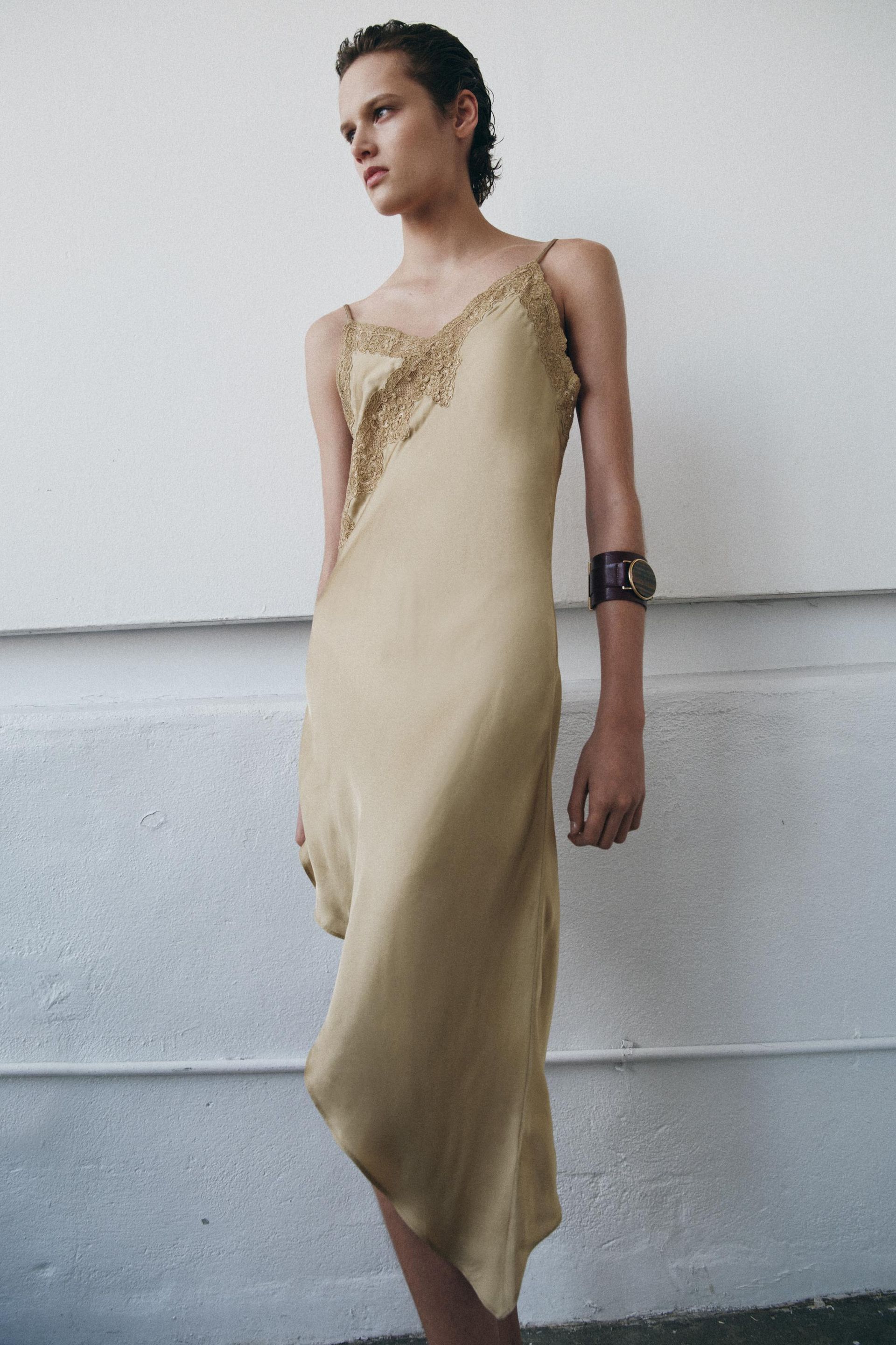 Zw Collection Asymmetric Satin Dress