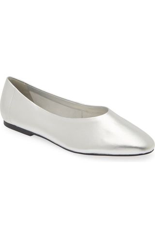 silver ballet flats