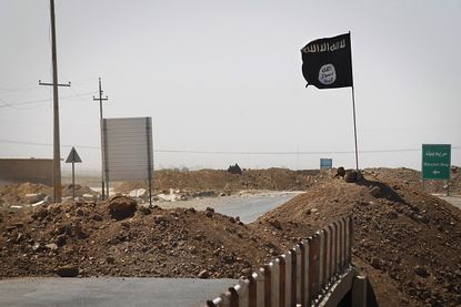 An Islamic State flag in Iraq.