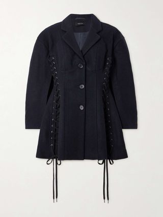 Lace-Up Wool-Blend Jacket