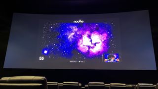 The AR game in a Noovie at a movie theater