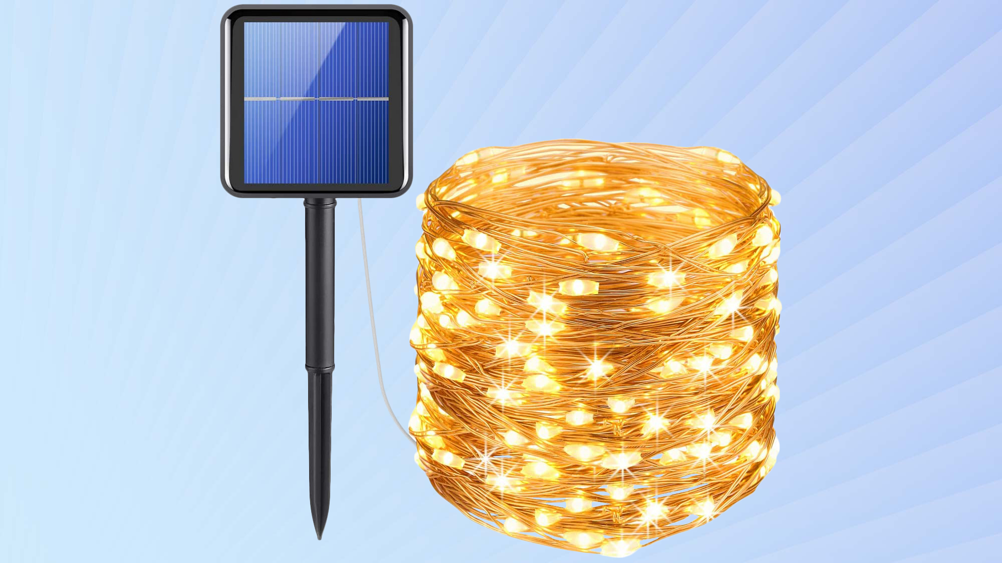 AMIR Solar Powered String Lights 100 LED Starry Fairy 10 Meters Waterproof 