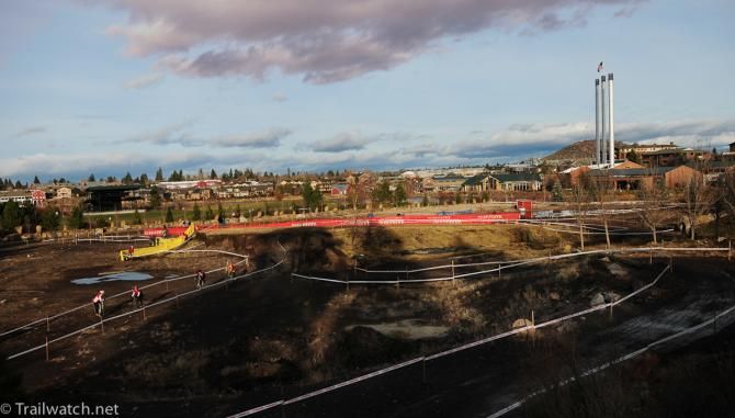 The race venue in the Old Mill District of Bend, Oregon