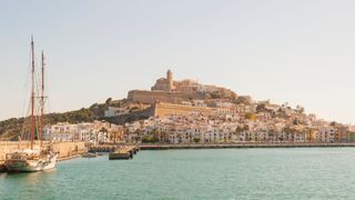 Spain, Ibiza, Eivissa . Balearic Islands - view of the old town from the port