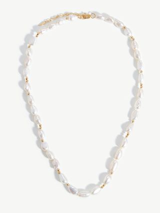 Pearl Beaded Necklace | 18ct Gold Plated/pearl