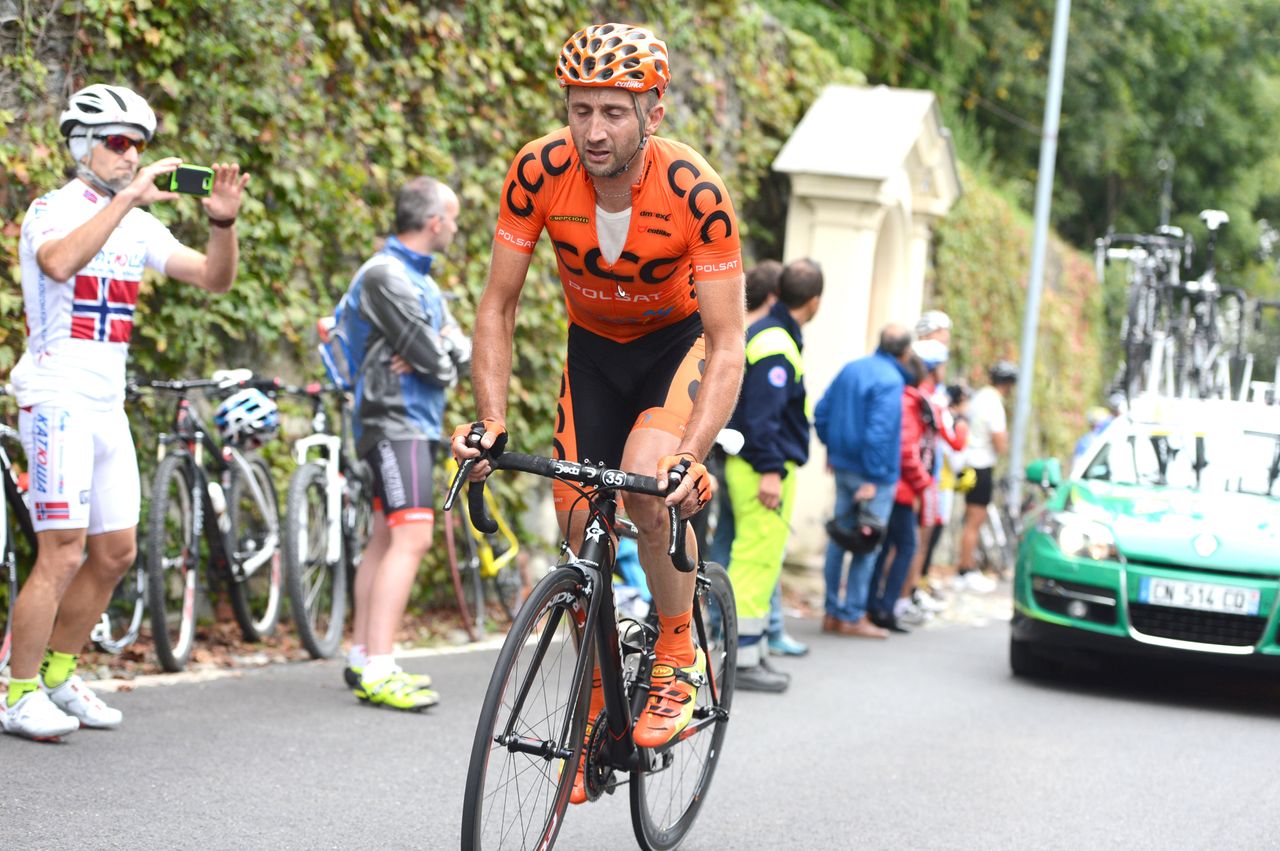 Rebellin, pictured here on Superga in 2014, spent four years at Pro Conti level with CCC.