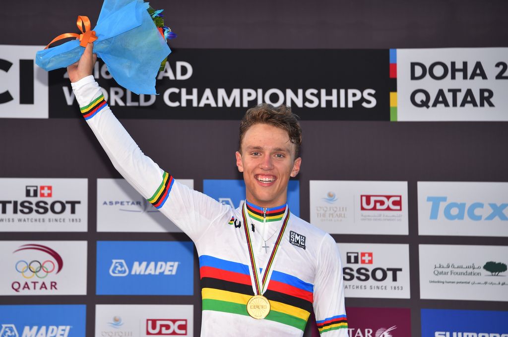 The world champion Jakob Egholm (Denmark) in his rainbow jersey