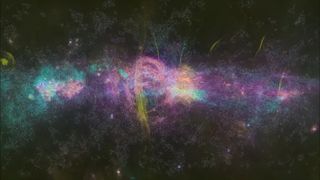 A never-before-seen view of the magnetic fields in the center of the Milky Way.