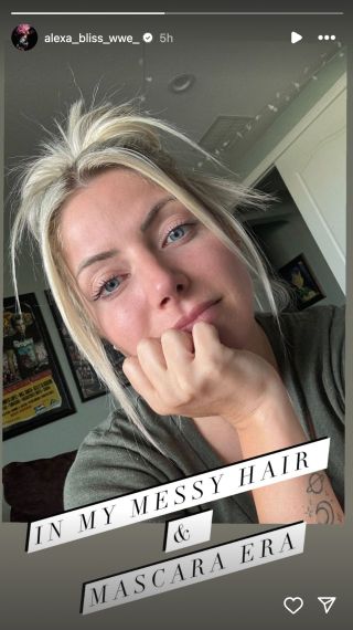 Alexa Bliss sharing a photo with no makeup on