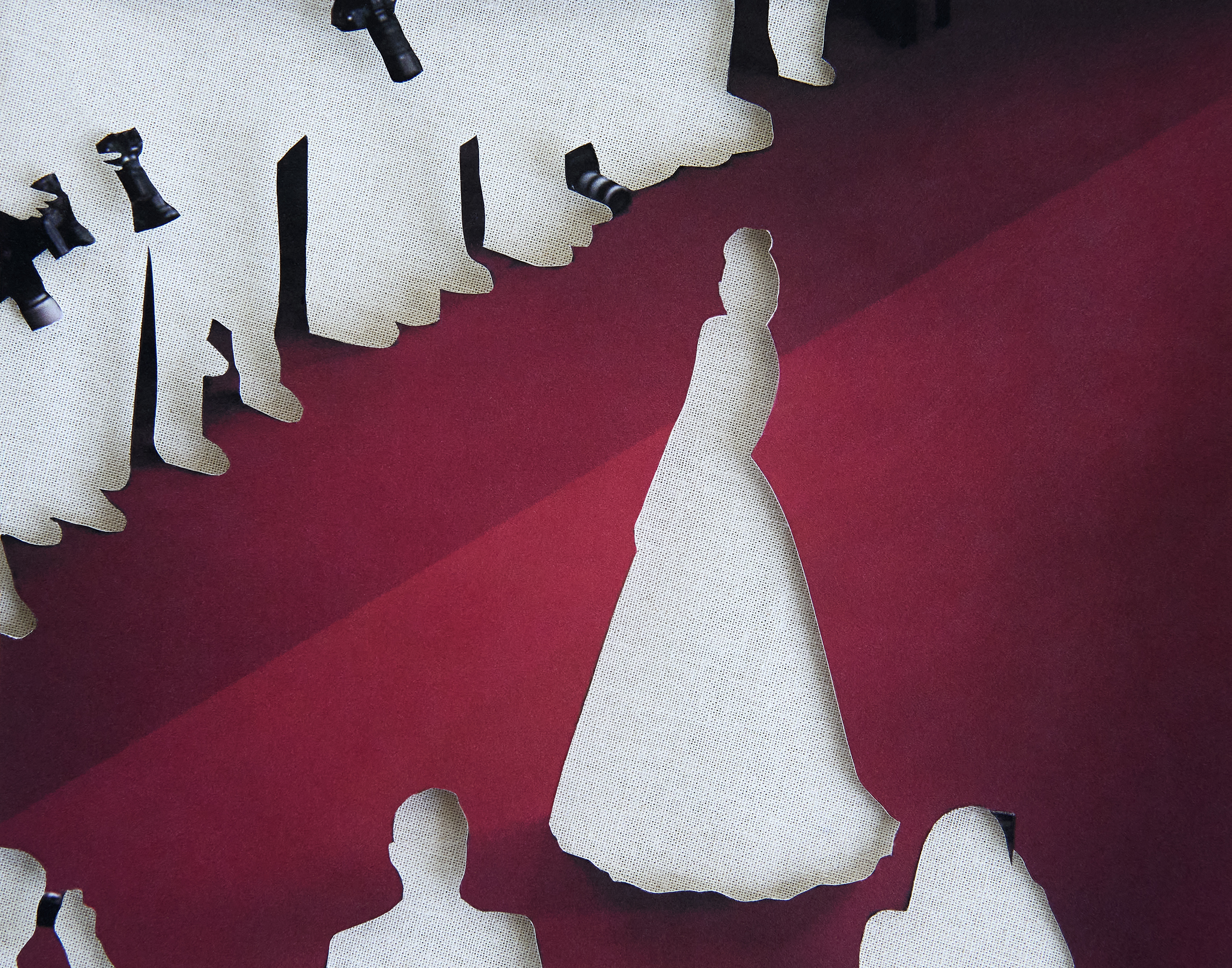 Photos of the red carpet at Cannes with the stars and photographers cut out to leave a blank space