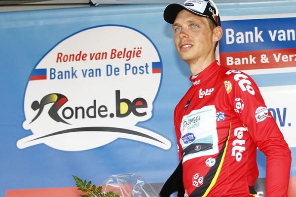 Tony Martin (Omega Pharma-QuickStep) on the podium