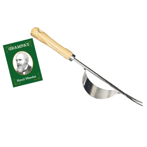 Grampa's Hand Weeder Tool - the Perfect Lightweight Easy to Use Weed Puller Tool for Garden - Durable Unique Lever Design With V-Shaped Forks Allows for Easy Removal of Weeds &amp;amp; Their Roots.