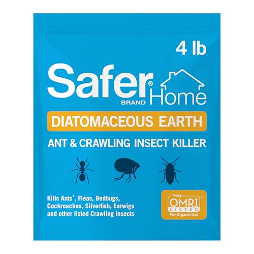 Safer Home Diatomaceous Earth 4 Lb Organic Omri De - Cockroach Killer Indoor Home, Bed Bug Killer, Kills Fleas, Ants, Silverfish, Earwigs &amp;amp; Crawling Insects