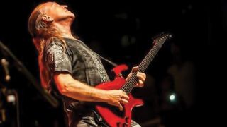 Mark Farner with one of his ubiquiotous Parker Fly guitars