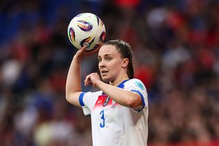 Niamh Charles of England looks on during the UEFA Women's Nations League 2024/25 Grp A3 MD6 match between Spain and England at RCDE Stadium on June 03, 2025 in Barcelona, Spain.