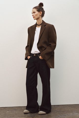 Zw Collection 100% Wool Oversized Blazer