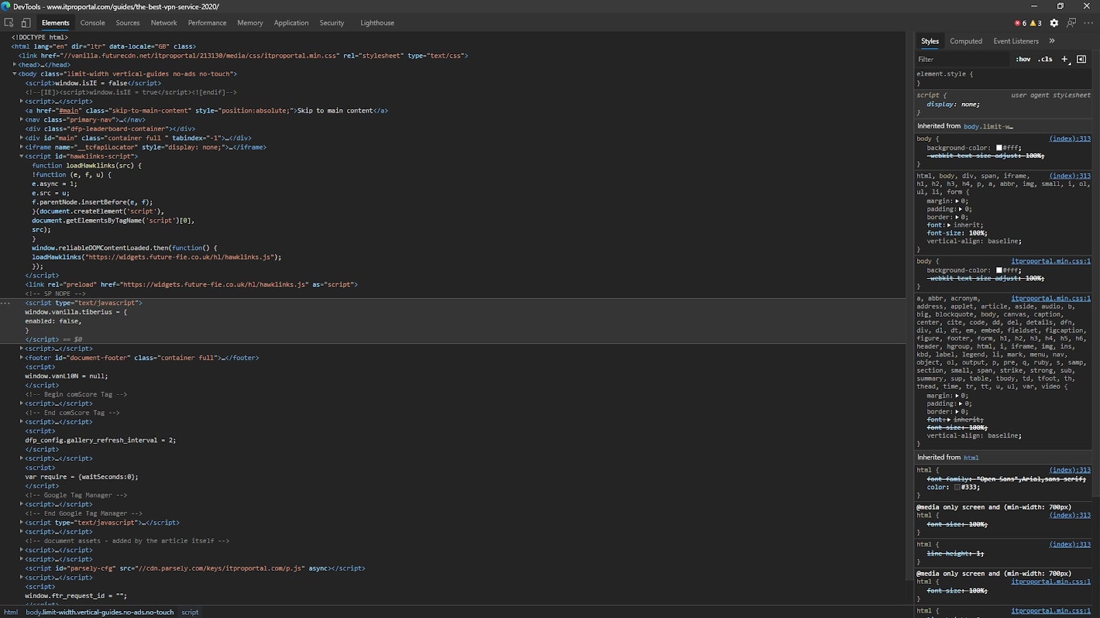 HTML code displayed on a screen