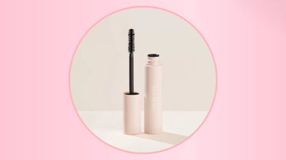 A picture of the Rare Beauty Mascara in a pink circle picture template