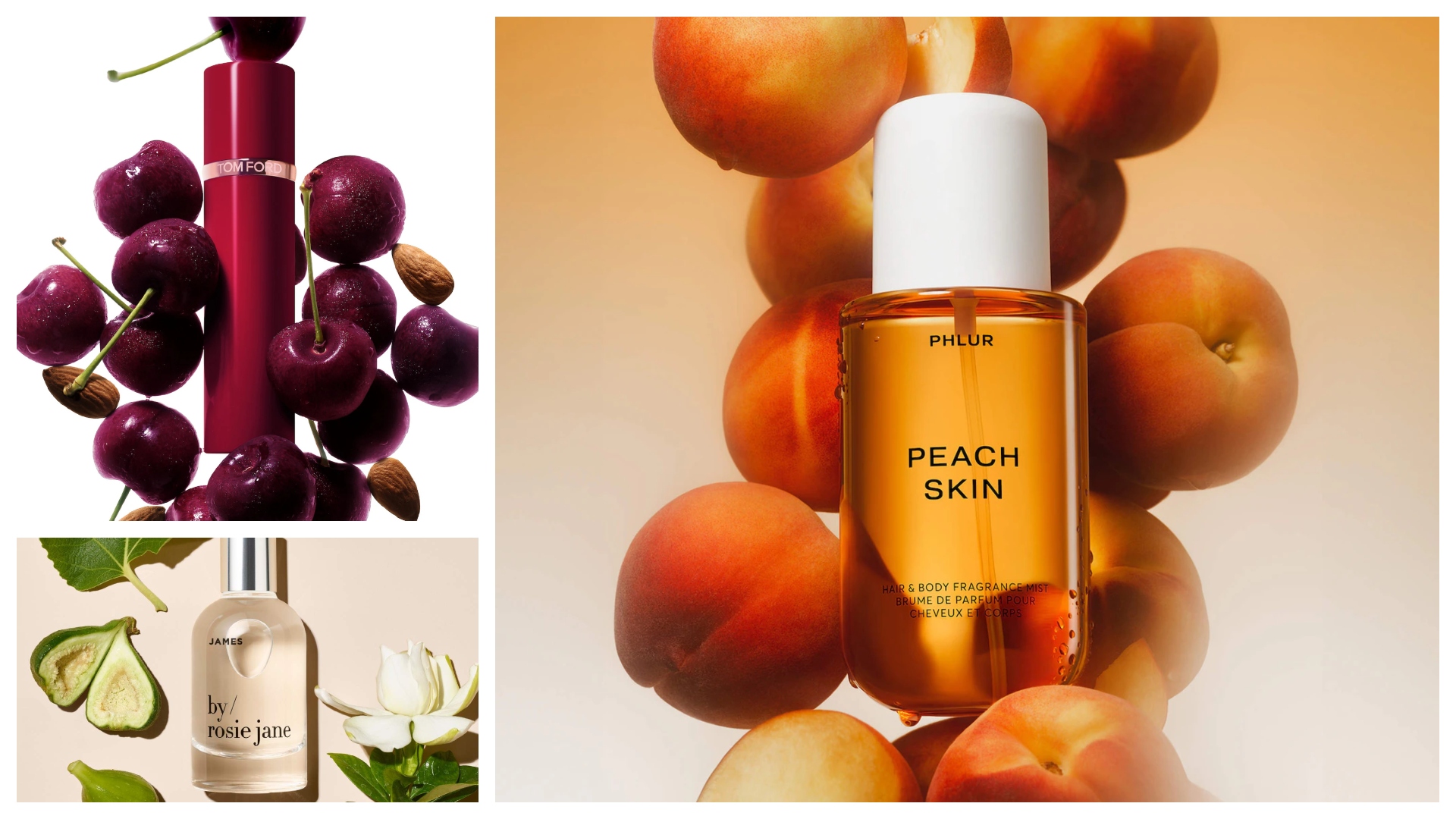 fruity summer fragrance collage