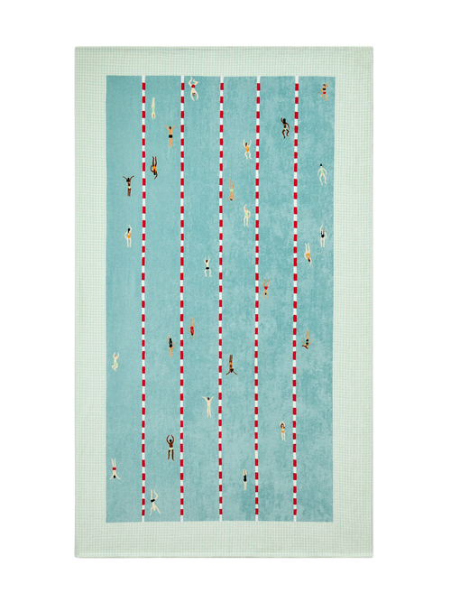 Pool Laps Scene Beach Towel