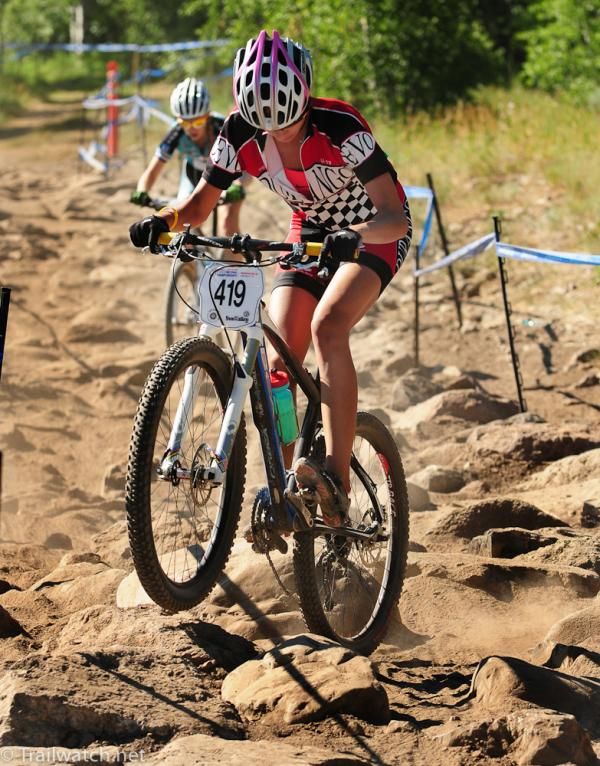 Kaylee Blevins (Durango) tying to find a decent line through the rocks